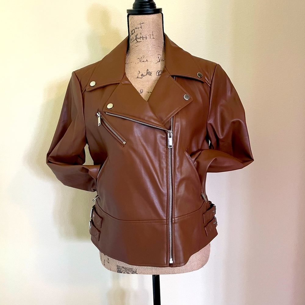 Pleather French Connection Moto Jacket - Never Worn